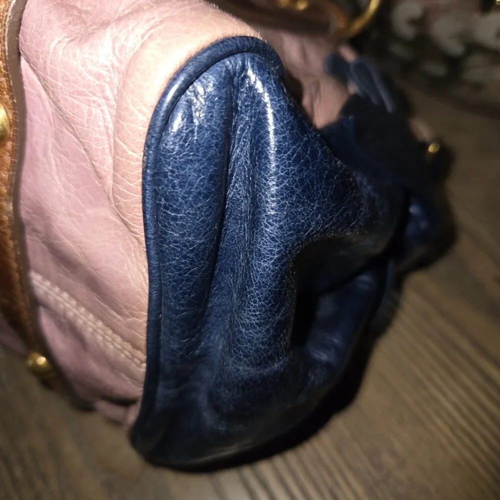 EUC Authentic Rare Tricolor MiuMiu Vitello 2 way Satchel - Picture 6 of 15
